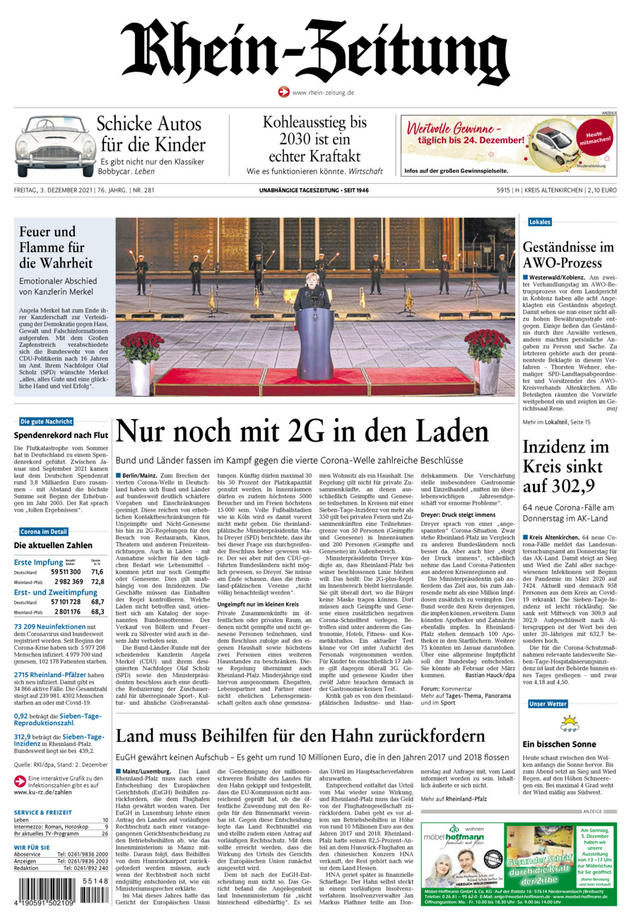 Rhein-Zeitung Kreis Altenkirchen vom Freitag, 03.12.2021