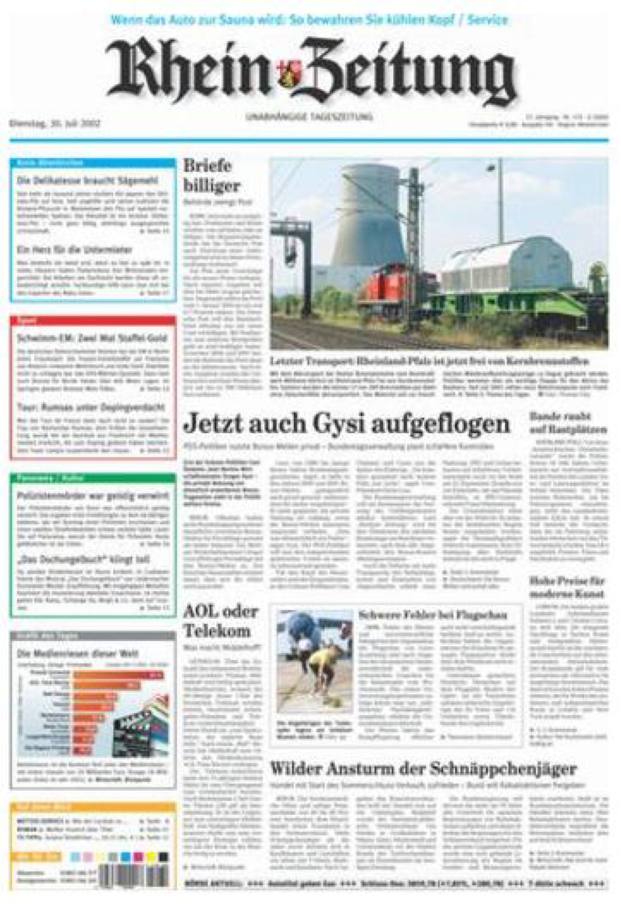 Rhein-Zeitung Kreis Altenkirchen vom Dienstag, 30.07.2002
