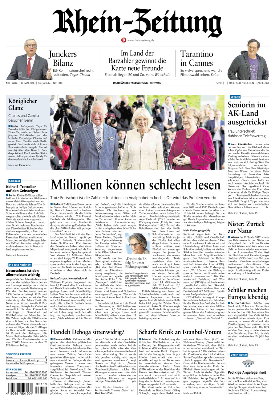 Rhein-Zeitung Kreis Altenkirchen vom Mittwoch, 08.05.2019