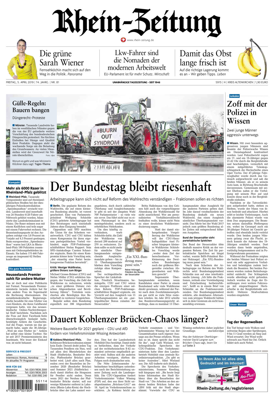 Rhein-Zeitung Kreis Altenkirchen vom Freitag, 05.04.2019
