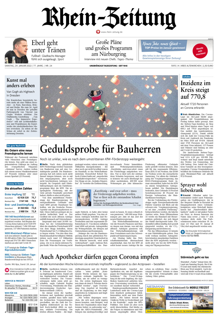 Rhein-Zeitung Kreis Altenkirchen vom Samstag, 29.01.2022