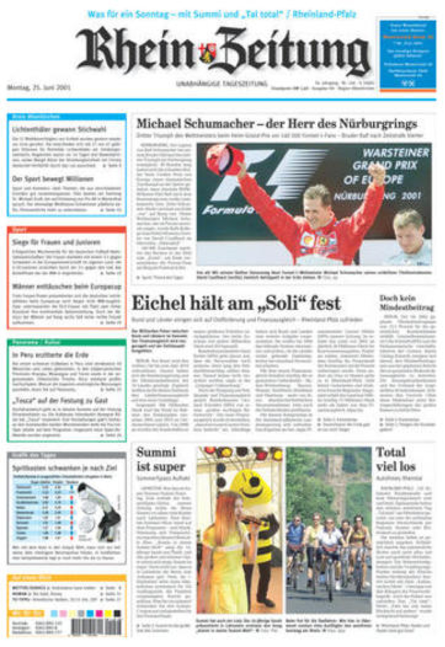 Rhein-Zeitung Kreis Altenkirchen vom Montag, 25.06.2001