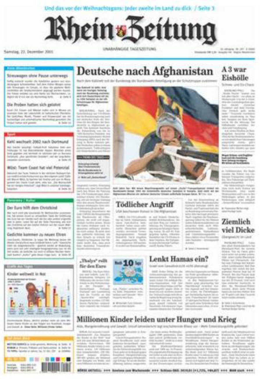 Rhein-Zeitung Kreis Altenkirchen vom Samstag, 22.12.2001