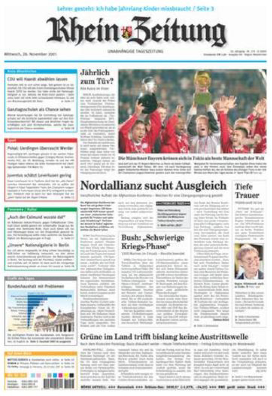 Rhein-Zeitung Kreis Altenkirchen vom Mittwoch, 28.11.2001