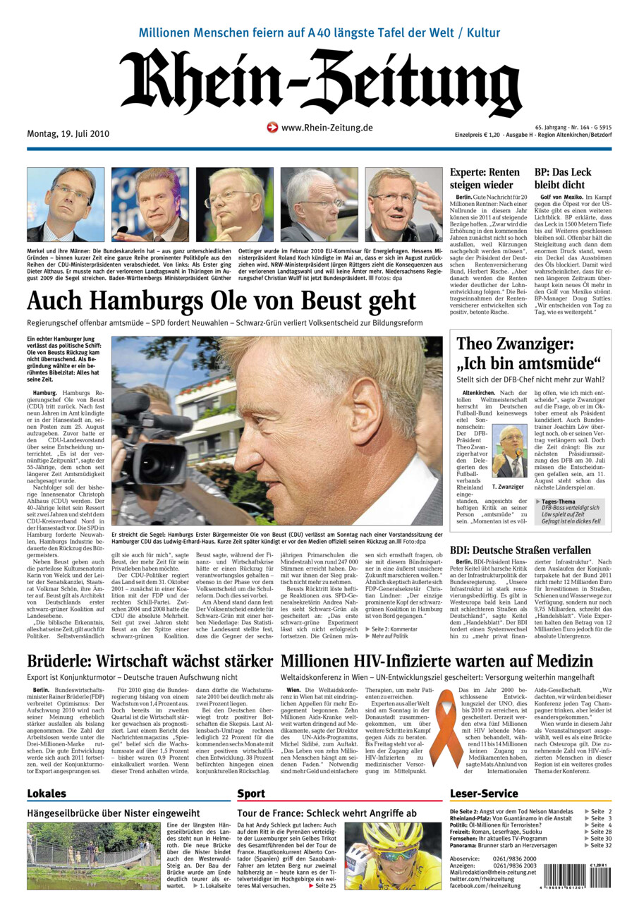 Rhein-Zeitung Kreis Altenkirchen vom Montag, 19.07.2010
