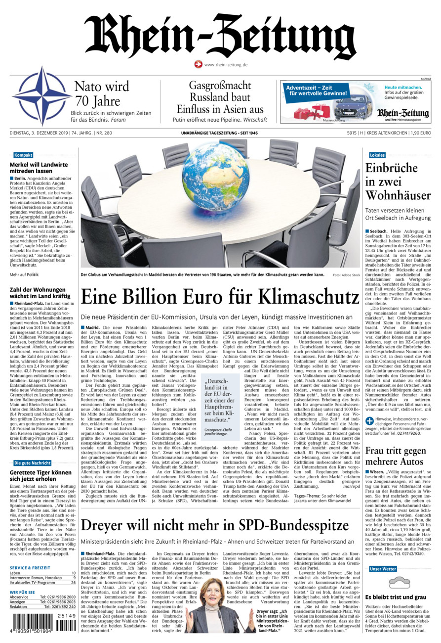 Rhein-Zeitung Kreis Altenkirchen vom Dienstag, 03.12.2019