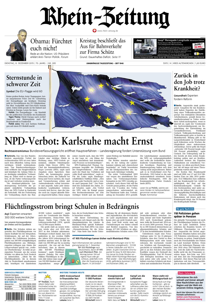 Rhein-Zeitung Kreis Altenkirchen vom Dienstag, 08.12.2015