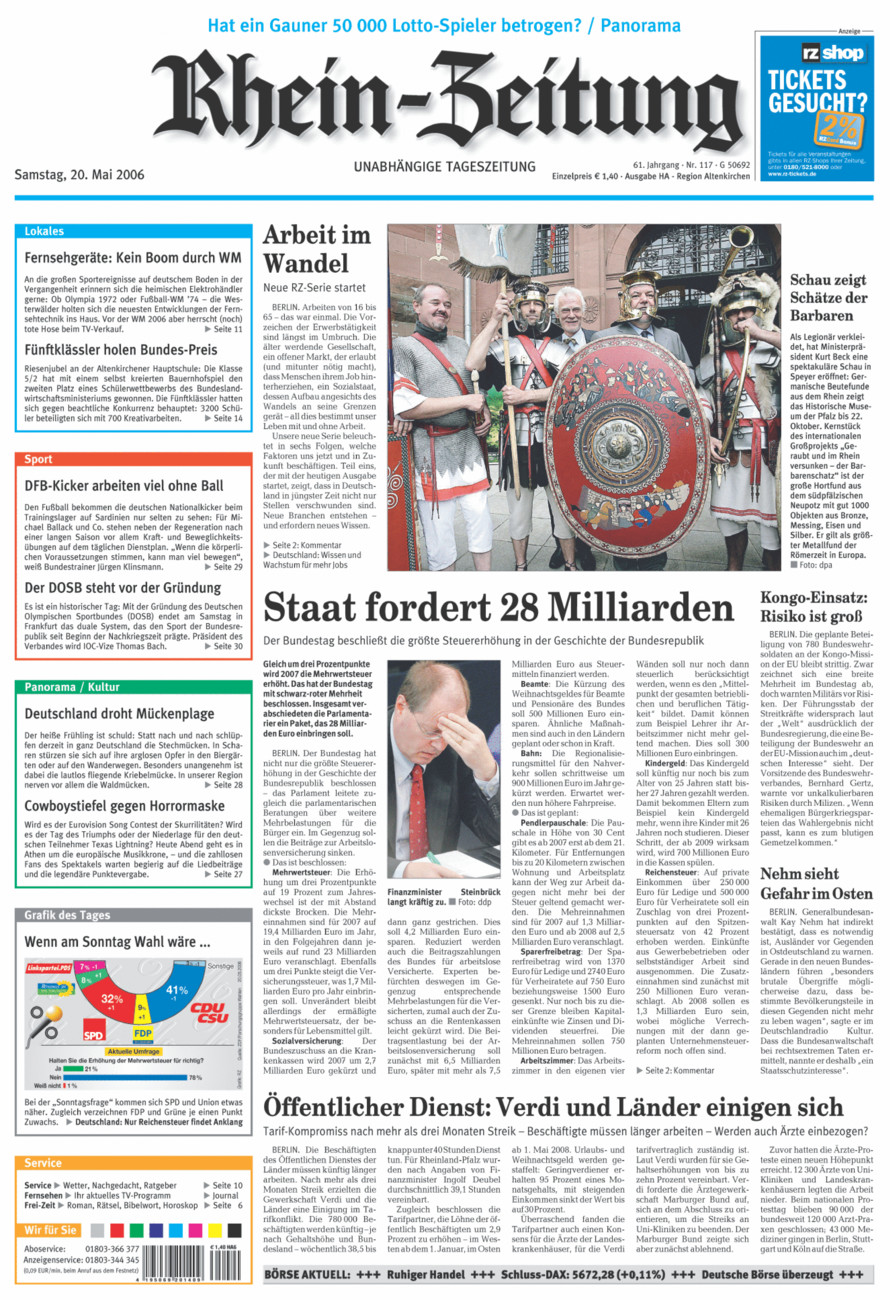 Rhein-Zeitung Kreis Altenkirchen vom Samstag, 20.05.2006