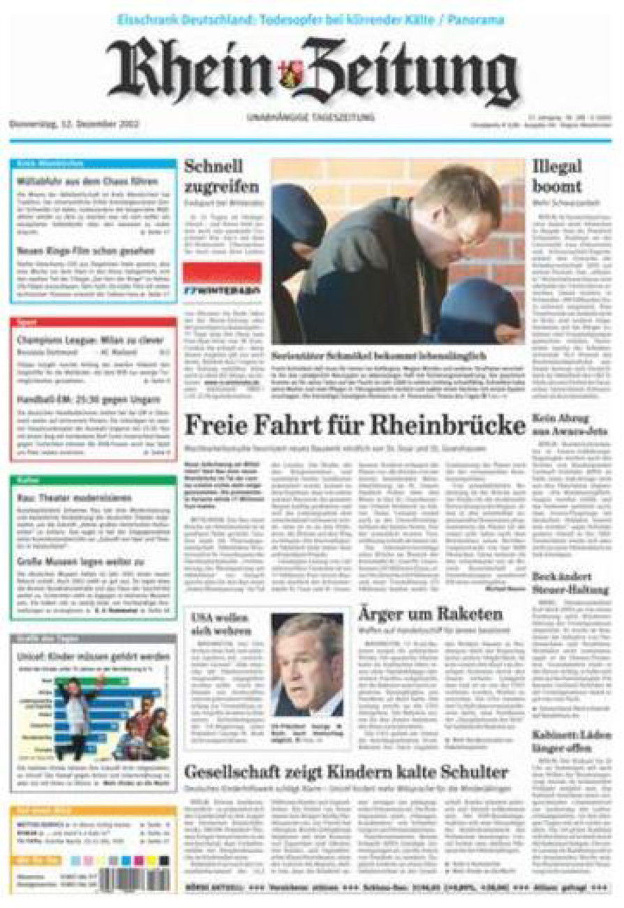 Rhein-Zeitung Kreis Altenkirchen vom Donnerstag, 12.12.2002