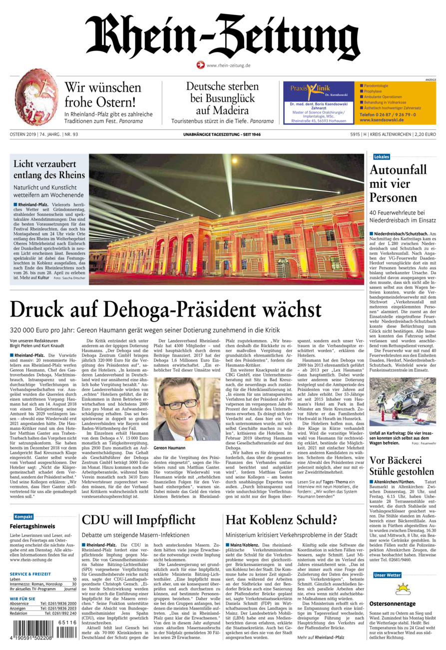 Rhein-Zeitung Kreis Altenkirchen vom Samstag, 20.04.2019