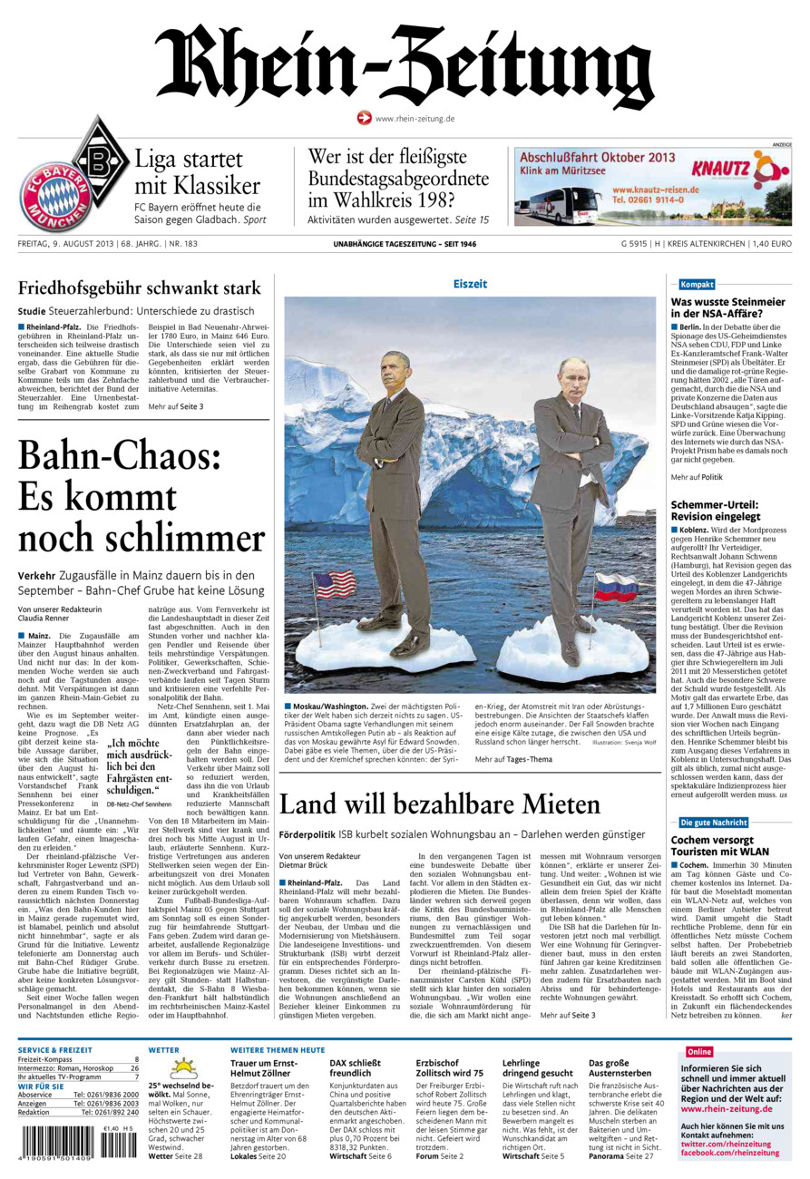 Rhein-Zeitung Kreis Altenkirchen vom Freitag, 09.08.2013