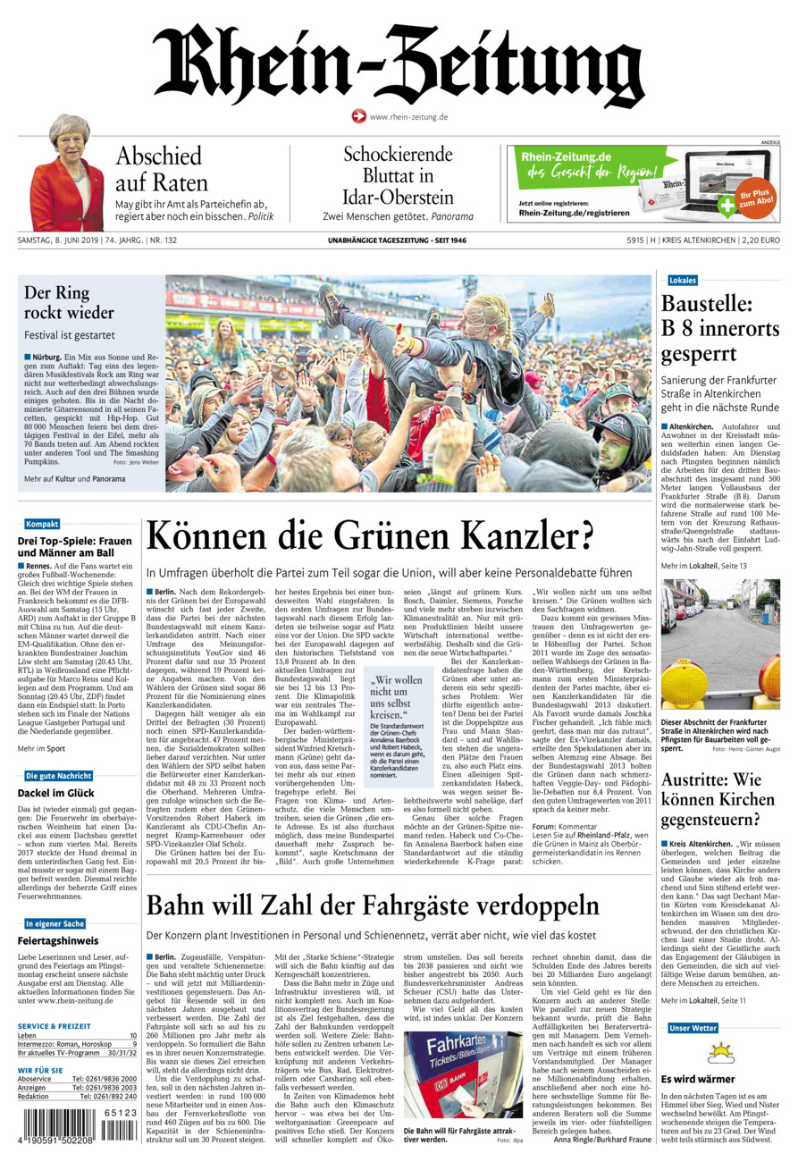 Rhein-Zeitung Kreis Altenkirchen vom Samstag, 08.06.2019