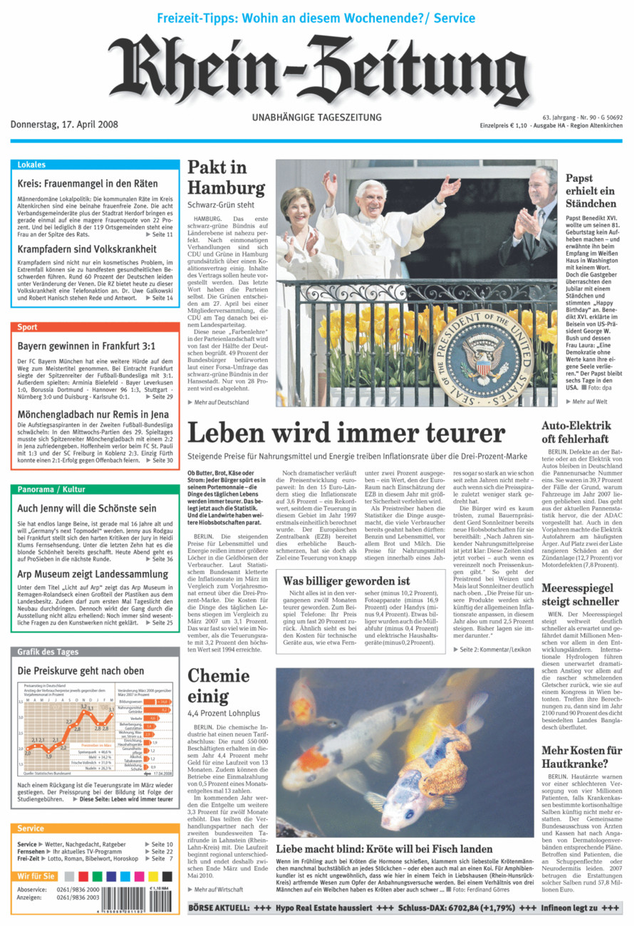 Rhein-Zeitung Kreis Altenkirchen vom Donnerstag, 17.04.2008
