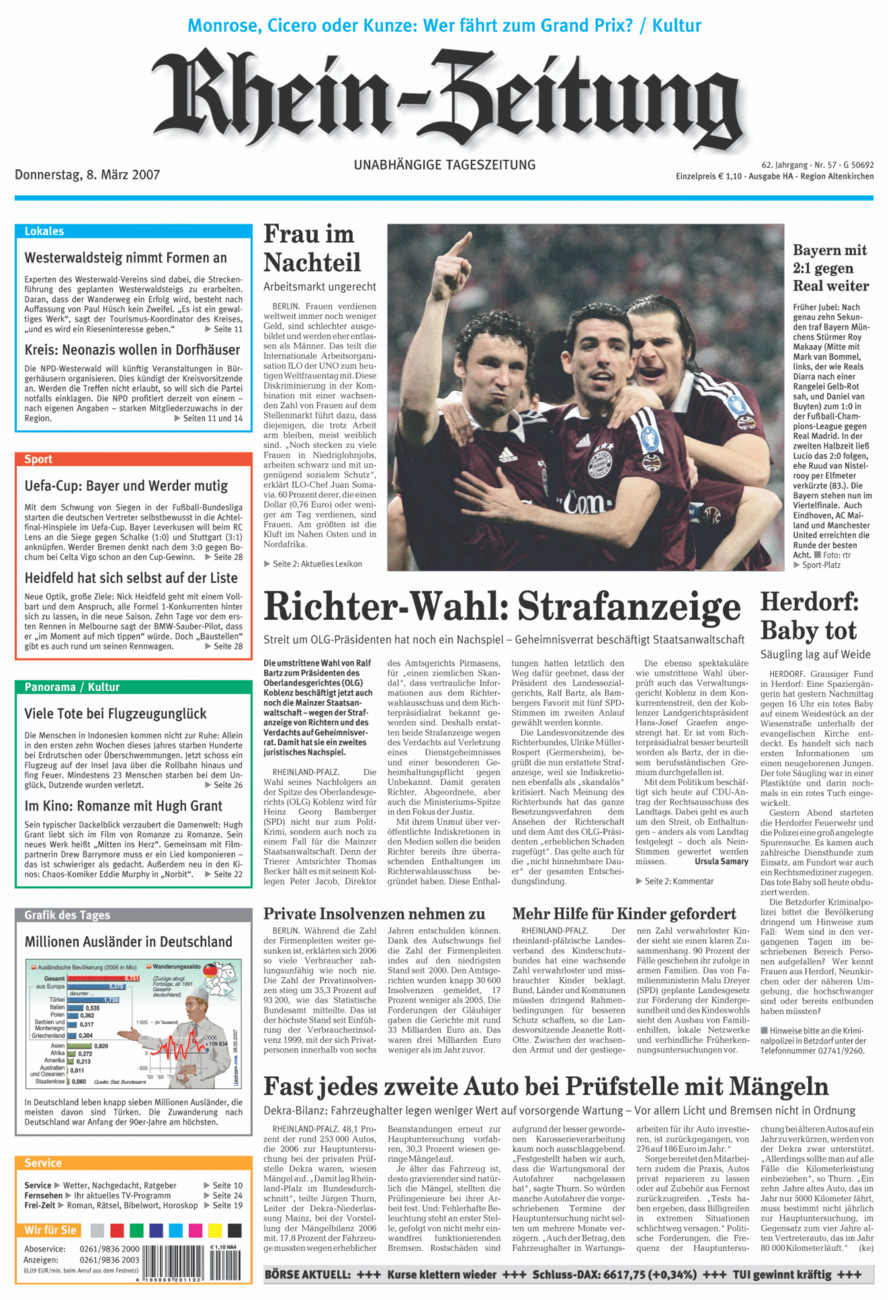 Rhein-Zeitung Kreis Altenkirchen vom Donnerstag, 08.03.2007