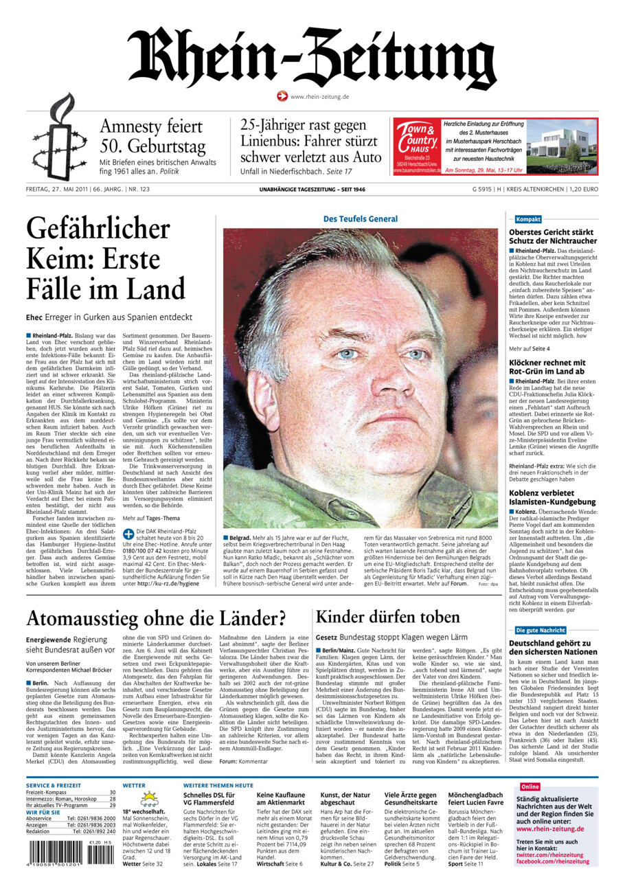 Rhein-Zeitung Kreis Altenkirchen vom Freitag, 27.05.2011