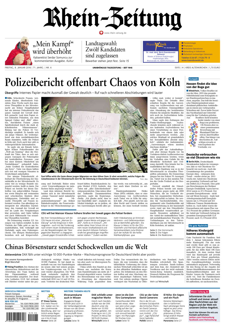 Rhein-Zeitung Kreis Altenkirchen vom Freitag, 08.01.2016