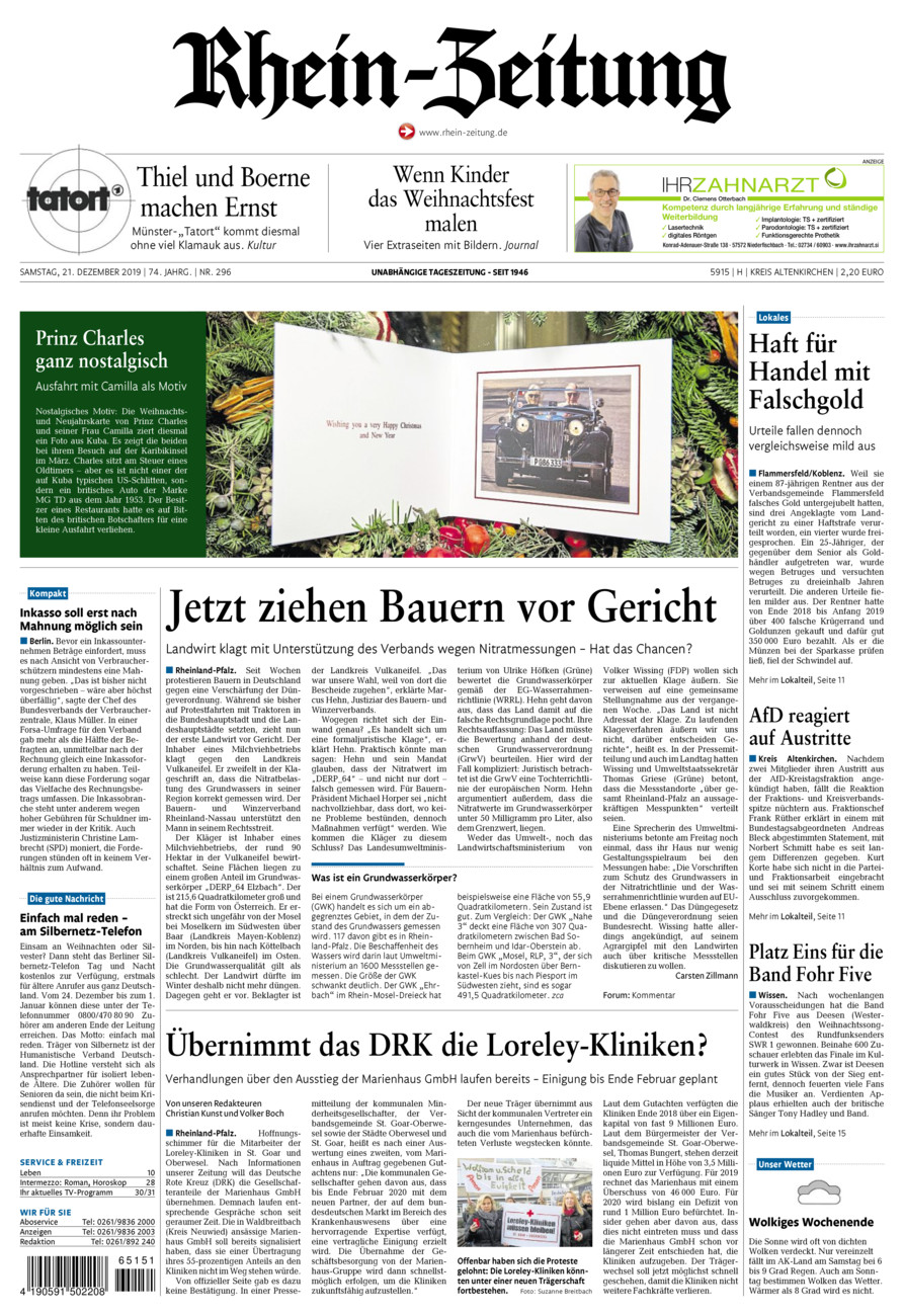 Rhein-Zeitung Kreis Altenkirchen vom Samstag, 21.12.2019