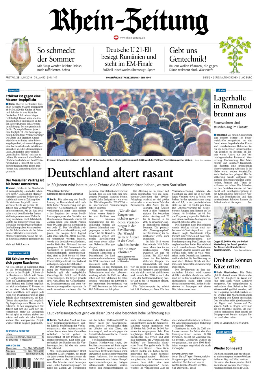 Rhein-Zeitung Kreis Altenkirchen vom Freitag, 28.06.2019