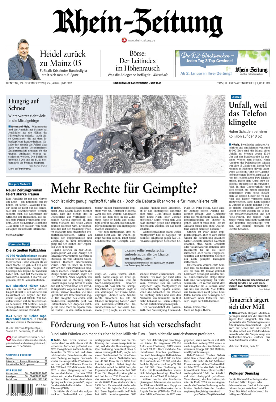 Rhein-Zeitung Kreis Altenkirchen vom Dienstag, 29.12.2020