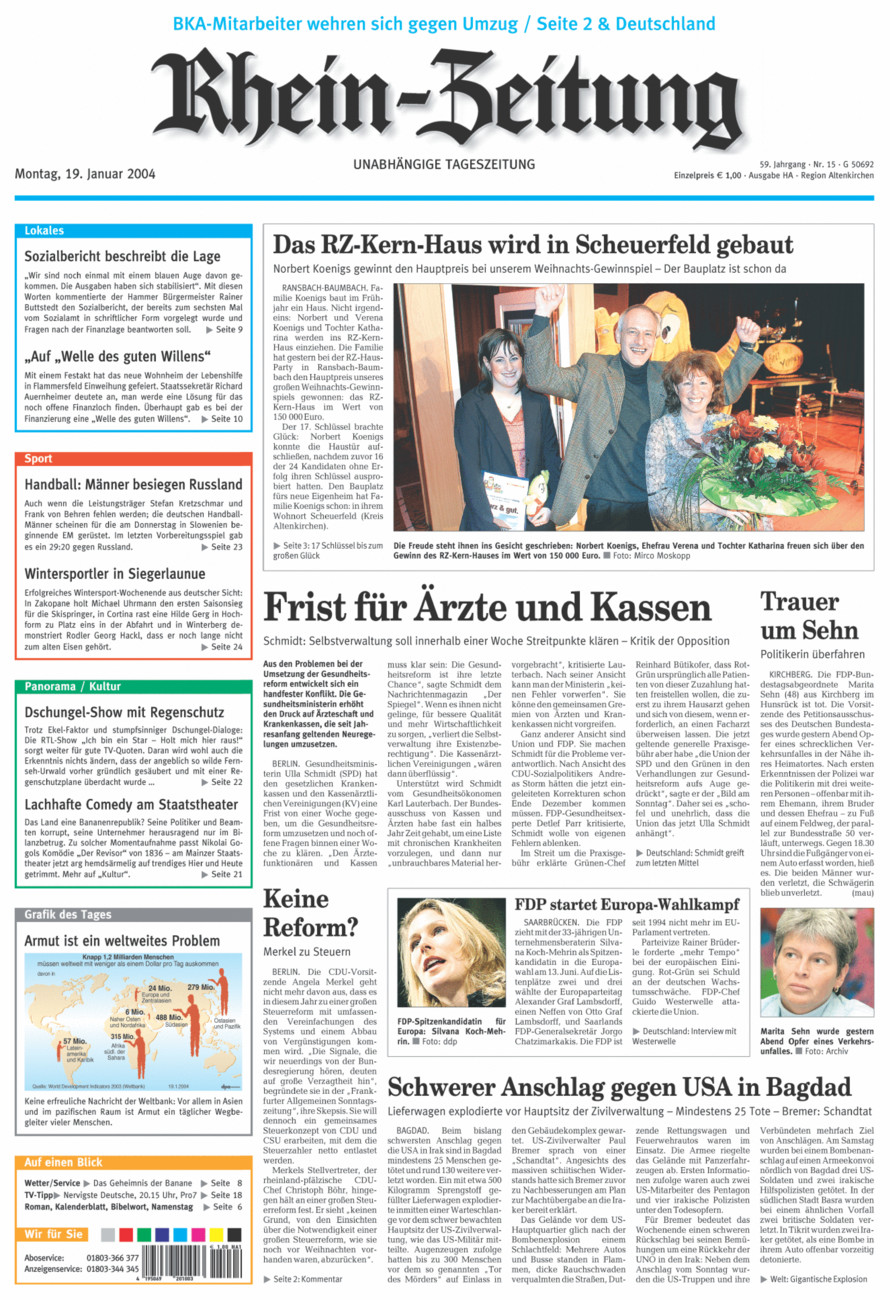 Rhein-Zeitung Kreis Altenkirchen vom Montag, 19.01.2004