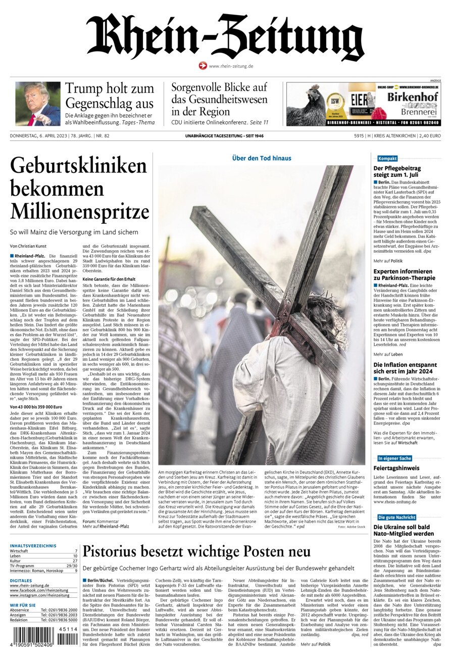 Rhein-Zeitung Kreis Altenkirchen vom Donnerstag, 06.04.2023