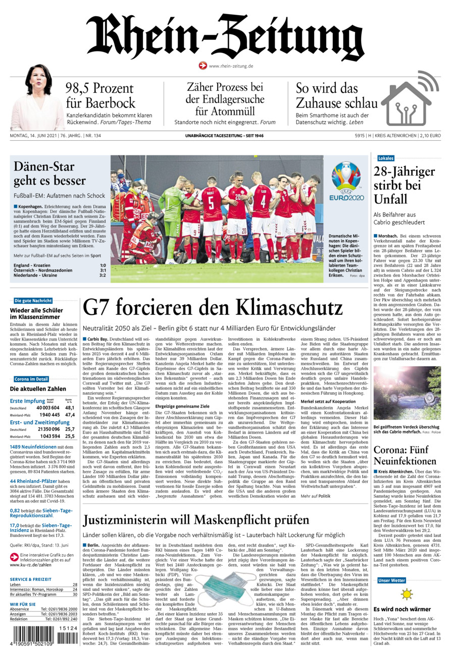 Rhein-Zeitung Kreis Altenkirchen vom Montag, 14.06.2021