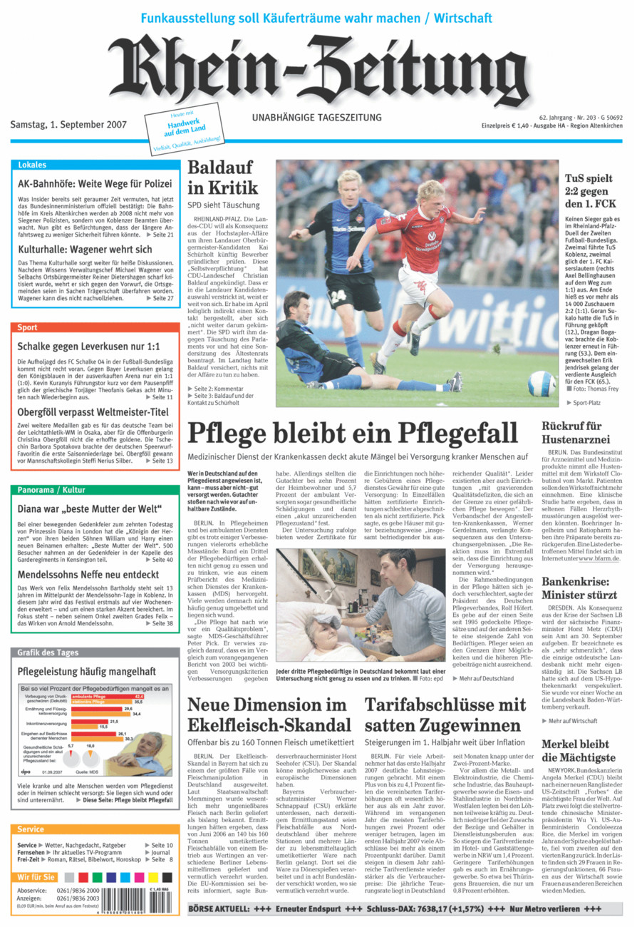 Rhein-Zeitung Kreis Altenkirchen vom Samstag, 01.09.2007