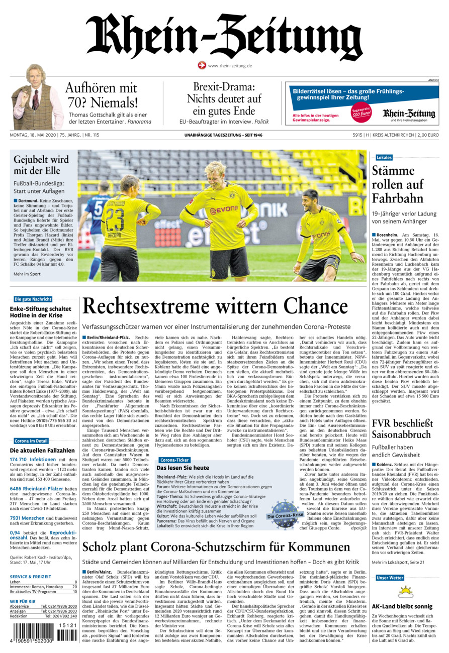 Rhein-Zeitung Kreis Altenkirchen vom Montag, 18.05.2020