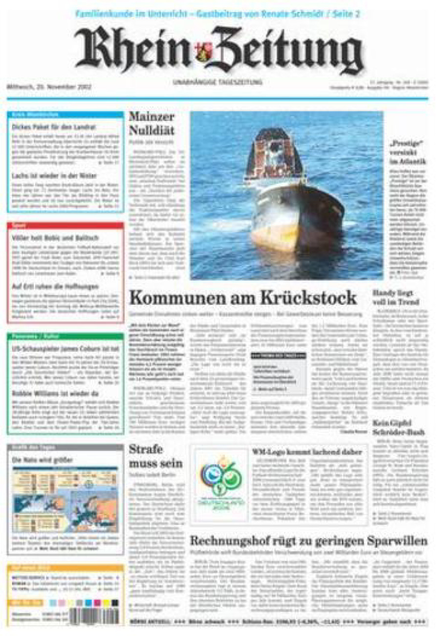 Rhein-Zeitung Kreis Altenkirchen vom Mittwoch, 20.11.2002