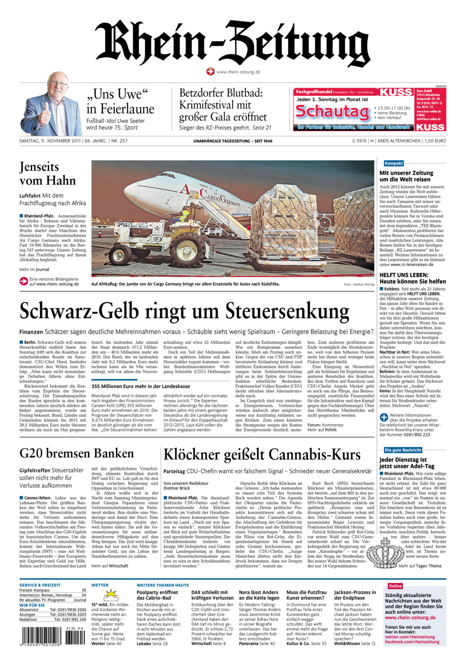 Rhein-Zeitung Kreis Altenkirchen vom Samstag, 05.11.2011