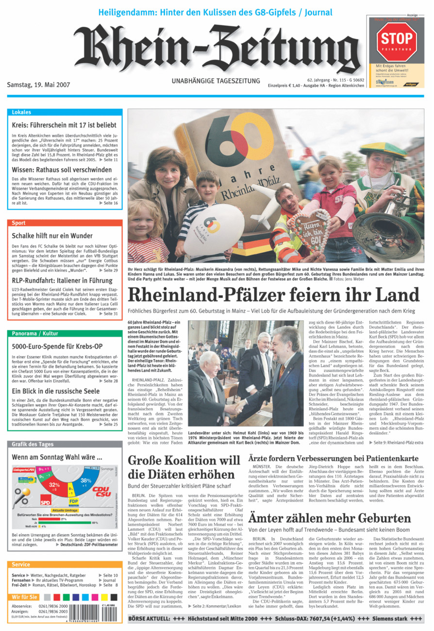 Rhein-Zeitung Kreis Altenkirchen vom Samstag, 19.05.2007