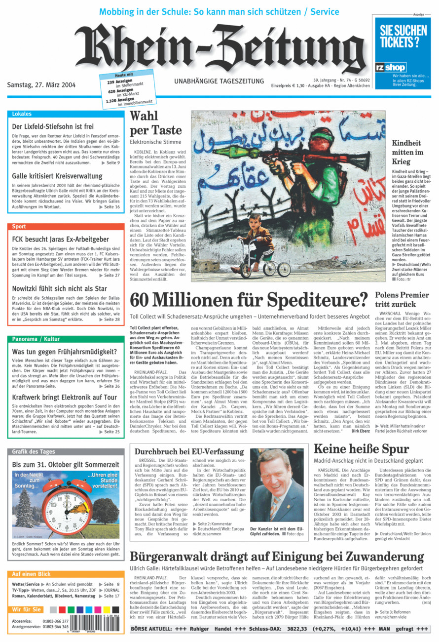 Rhein-Zeitung Kreis Altenkirchen vom Samstag, 27.03.2004