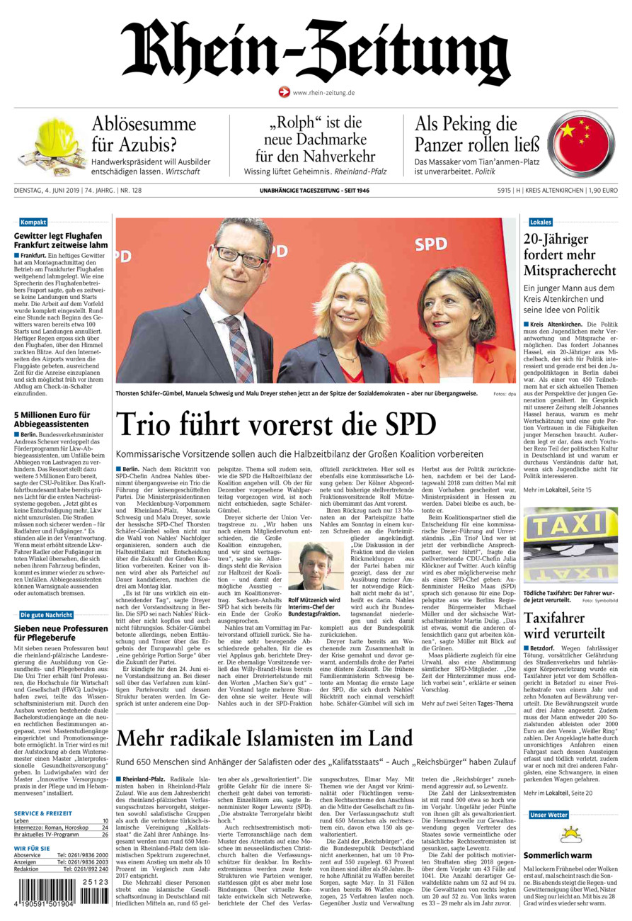 Rhein-Zeitung Kreis Altenkirchen vom Dienstag, 04.06.2019