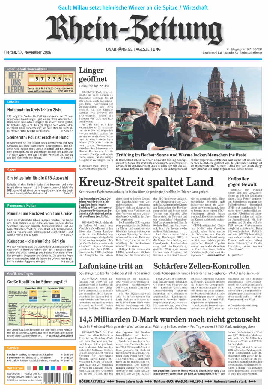 Rhein-Zeitung Kreis Altenkirchen vom Freitag, 17.11.2006