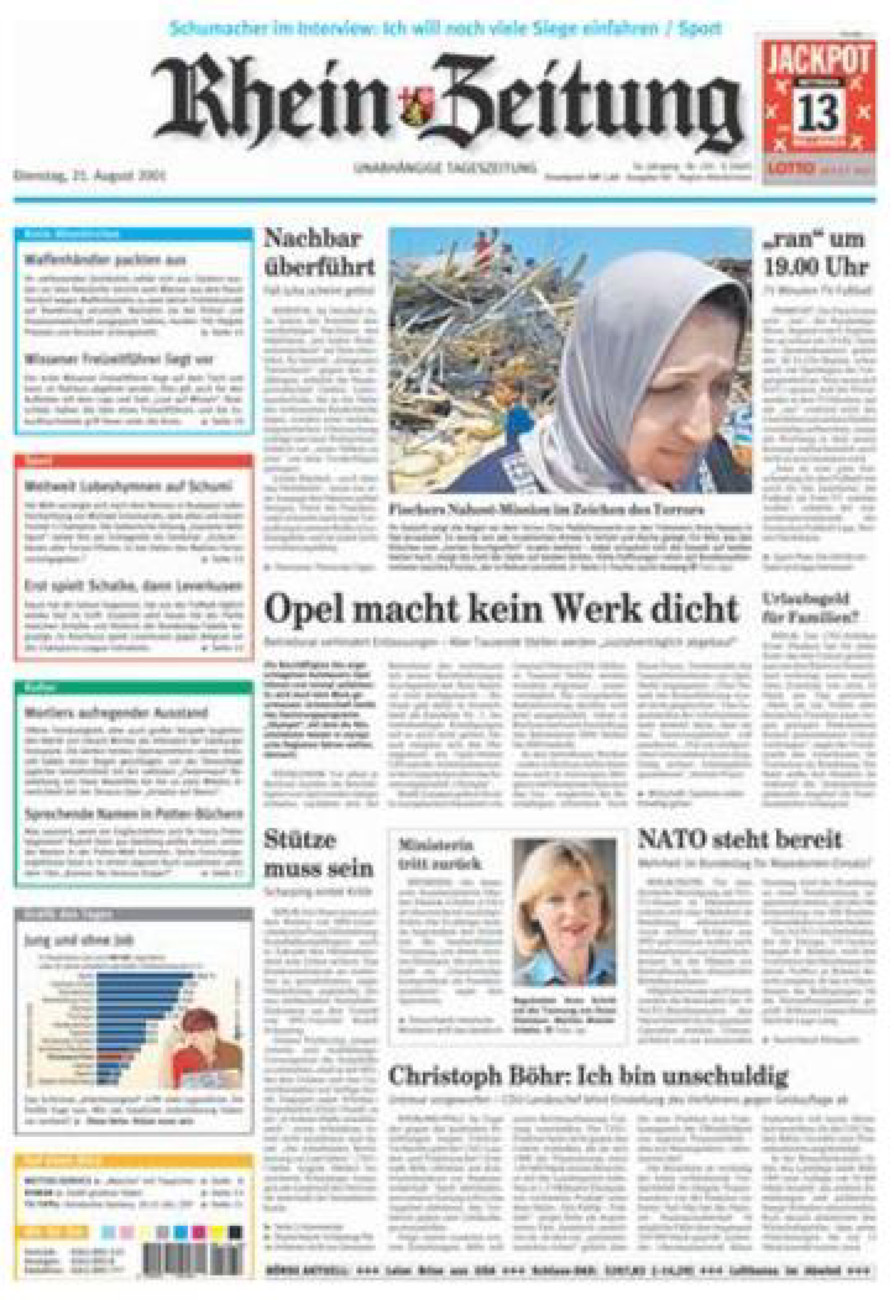Rhein-Zeitung Kreis Altenkirchen vom Dienstag, 21.08.2001