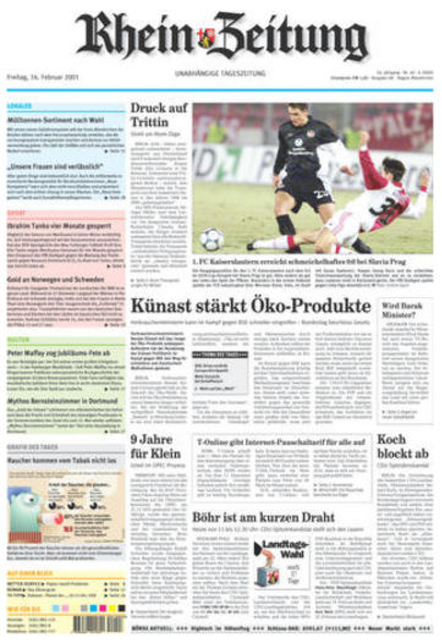 Rhein-Zeitung Kreis Altenkirchen vom Freitag, 16.02.2001