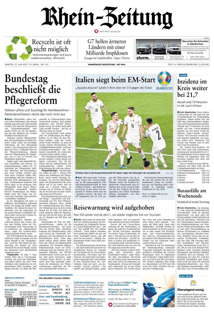 Rhein-Zeitung Kreis Altenkirchen vom Samstag, 12.06.2021