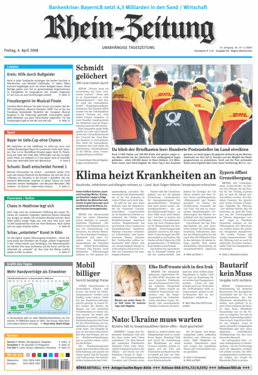 Rhein-Zeitung Kreis Altenkirchen vom Freitag, 04.04.2008