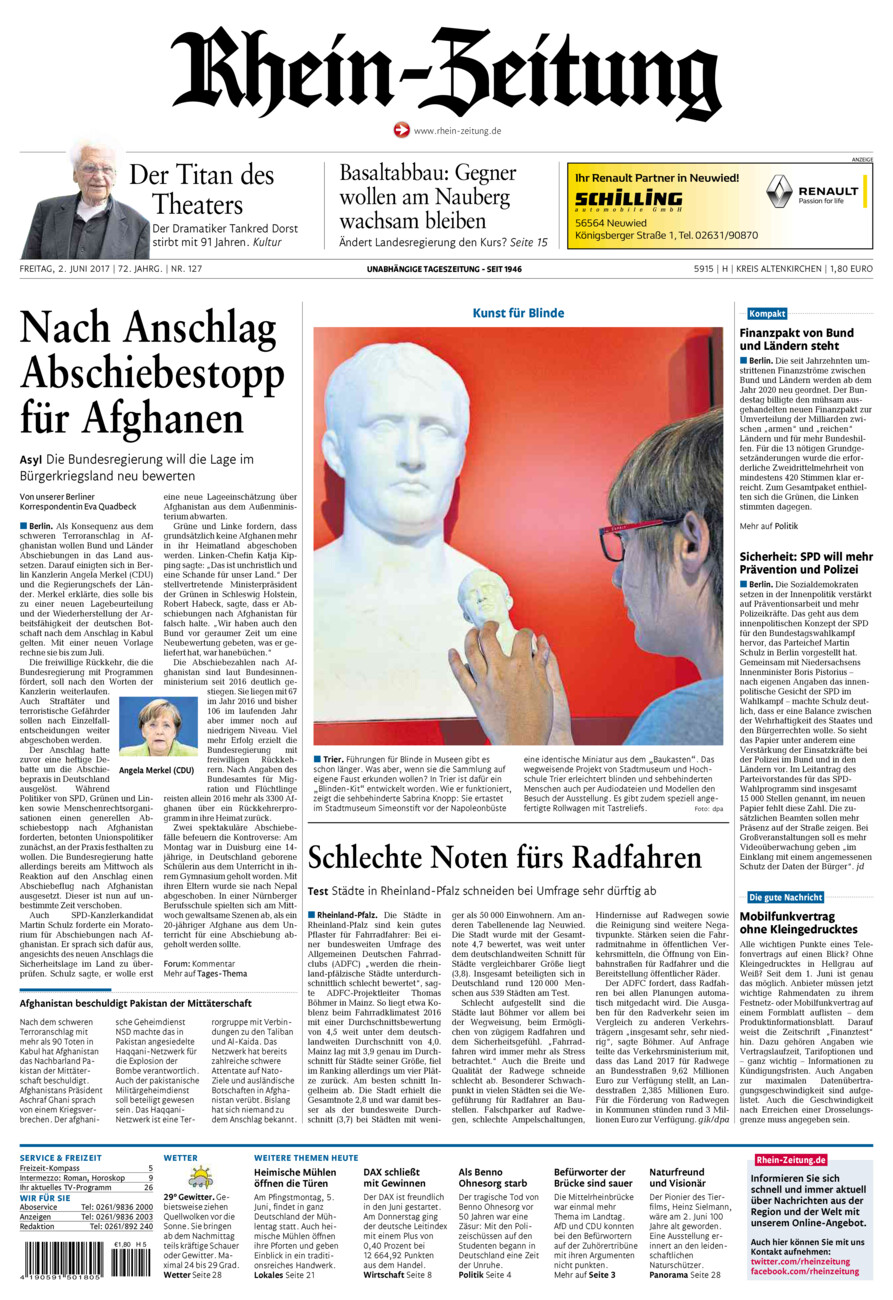 Rhein-Zeitung Kreis Altenkirchen vom Freitag, 02.06.2017