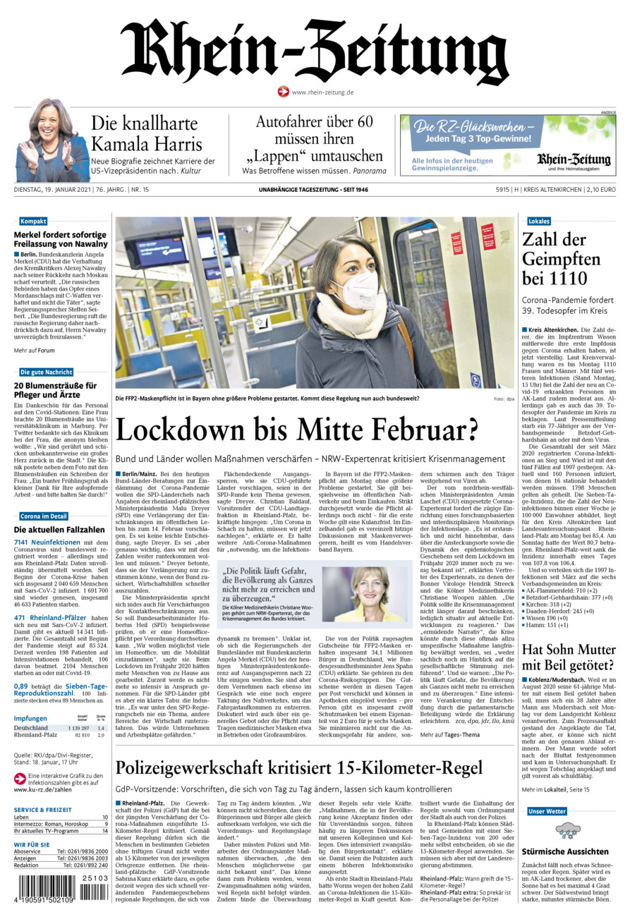 Rhein-Zeitung Kreis Altenkirchen vom Dienstag, 19.01.2021