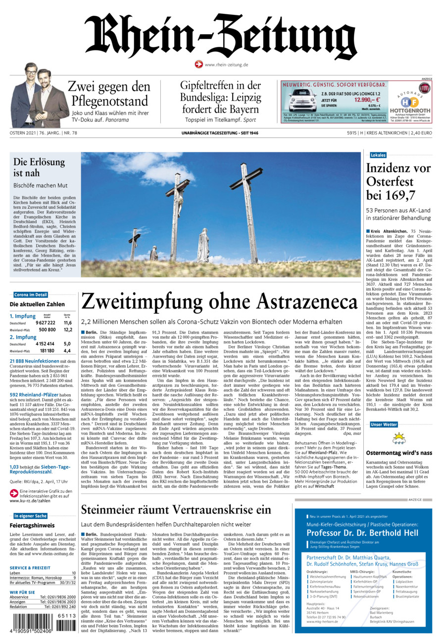 Rhein-Zeitung Kreis Altenkirchen vom Samstag, 03.04.2021