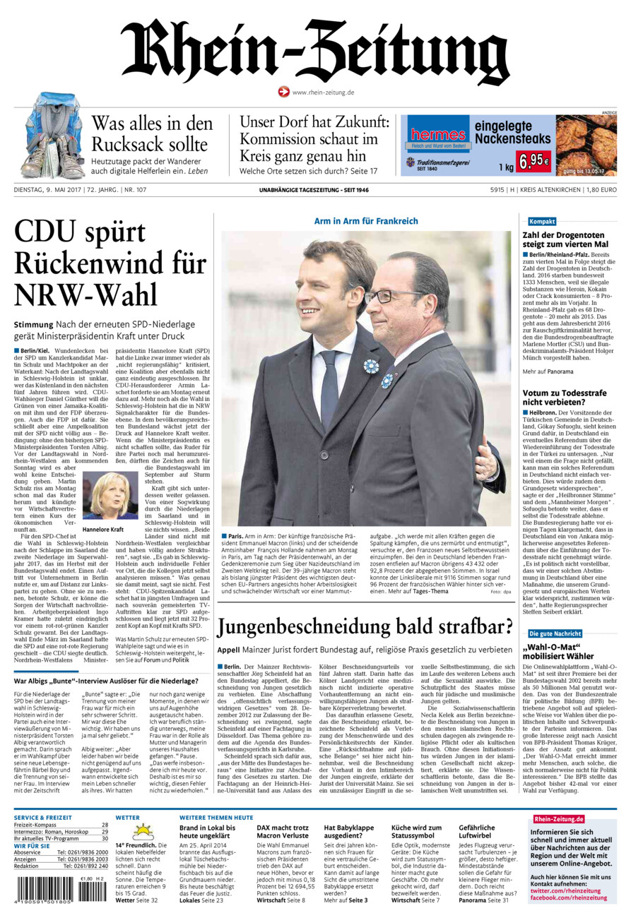 Rhein-Zeitung Kreis Altenkirchen vom Dienstag, 09.05.2017