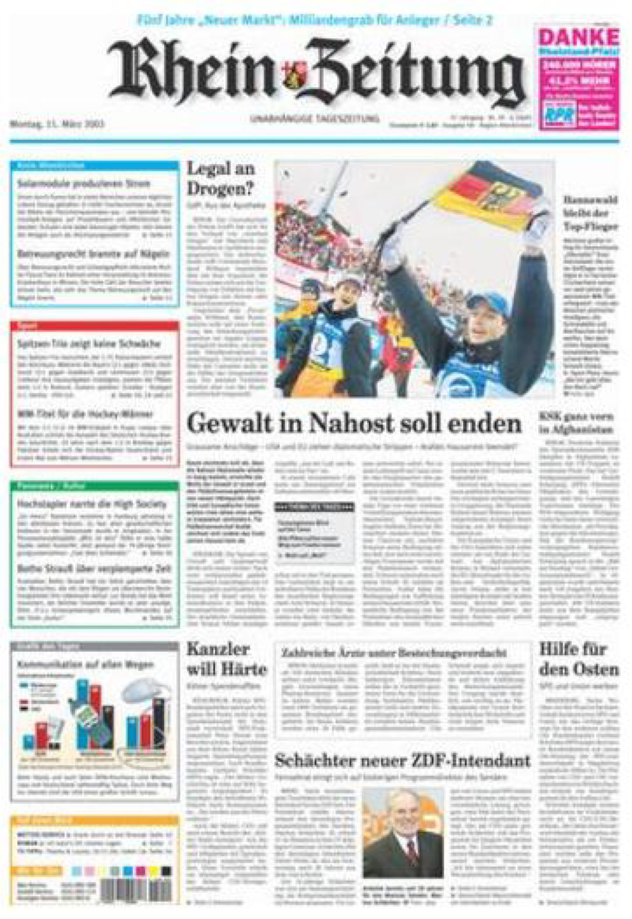Rhein-Zeitung Kreis Altenkirchen vom Montag, 11.03.2002