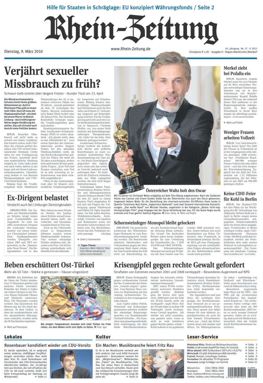 Rhein-Zeitung Kreis Altenkirchen vom Dienstag, 09.03.2010