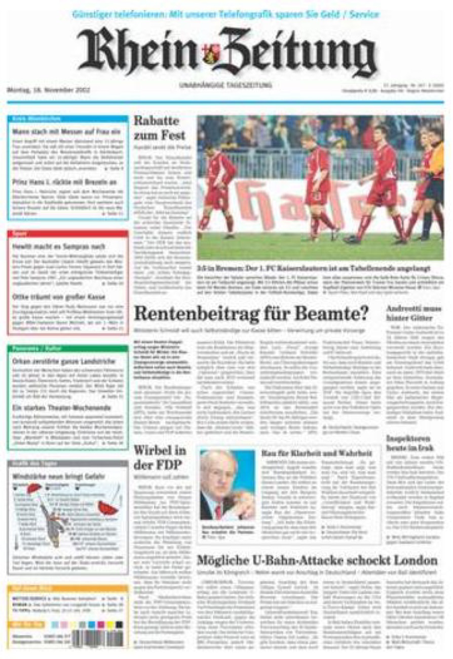 Rhein-Zeitung Kreis Altenkirchen vom Montag, 18.11.2002