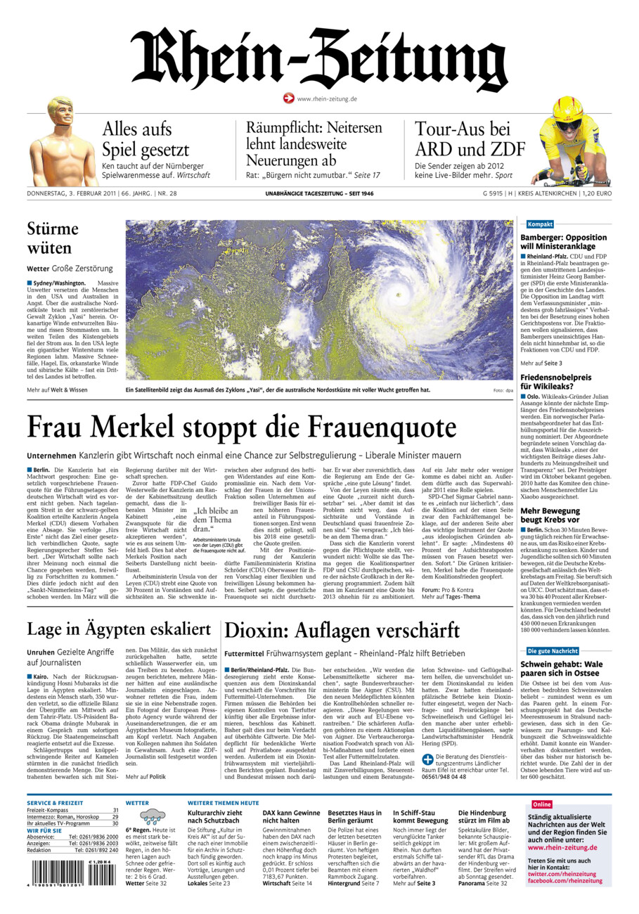 Rhein-Zeitung Kreis Altenkirchen vom Donnerstag, 03.02.2011