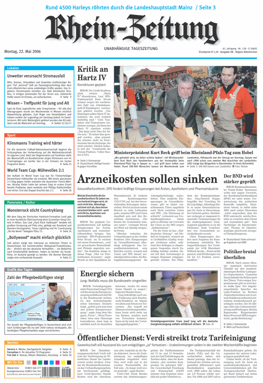 Rhein-Zeitung Kreis Altenkirchen vom Montag, 22.05.2006