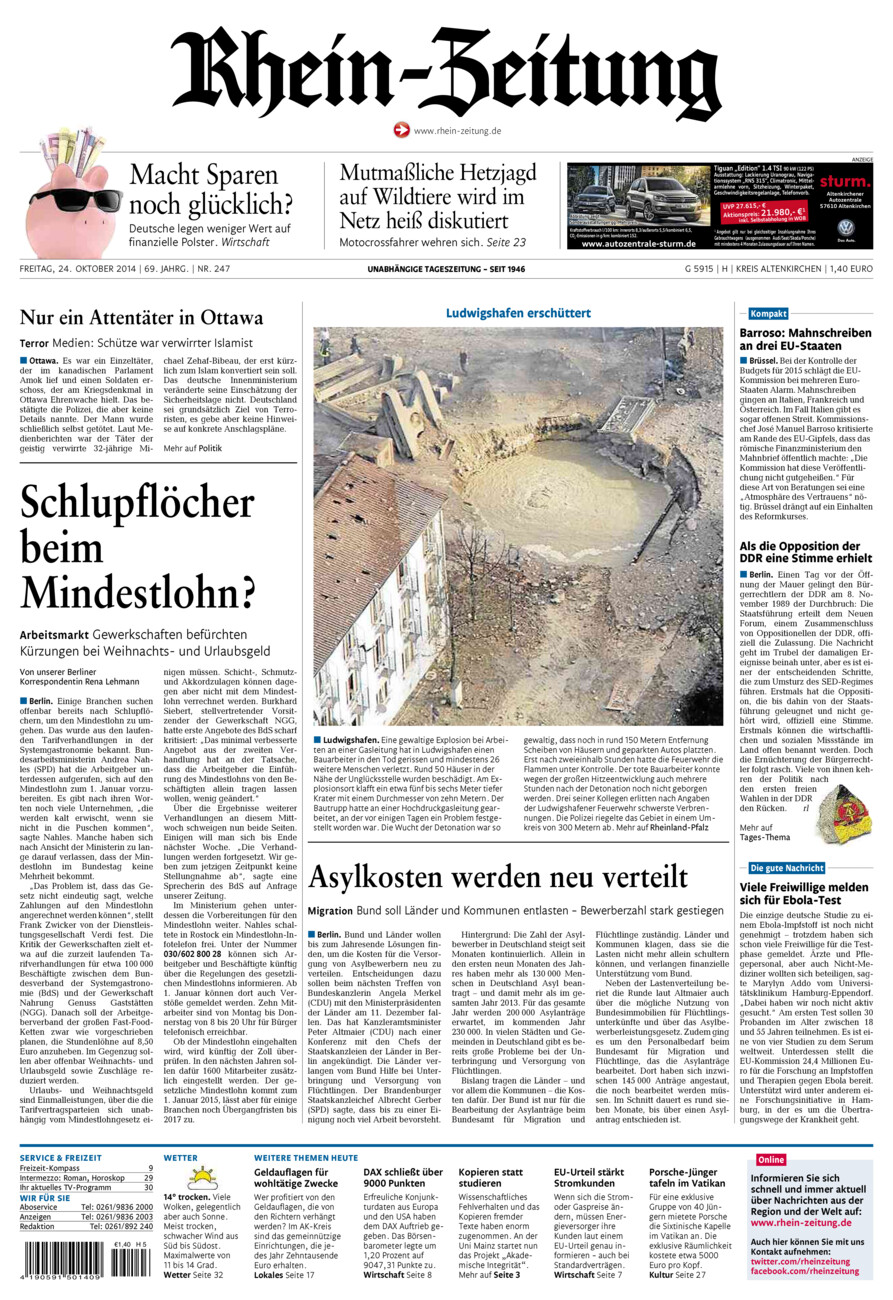 Rhein-Zeitung Kreis Altenkirchen vom Freitag, 24.10.2014