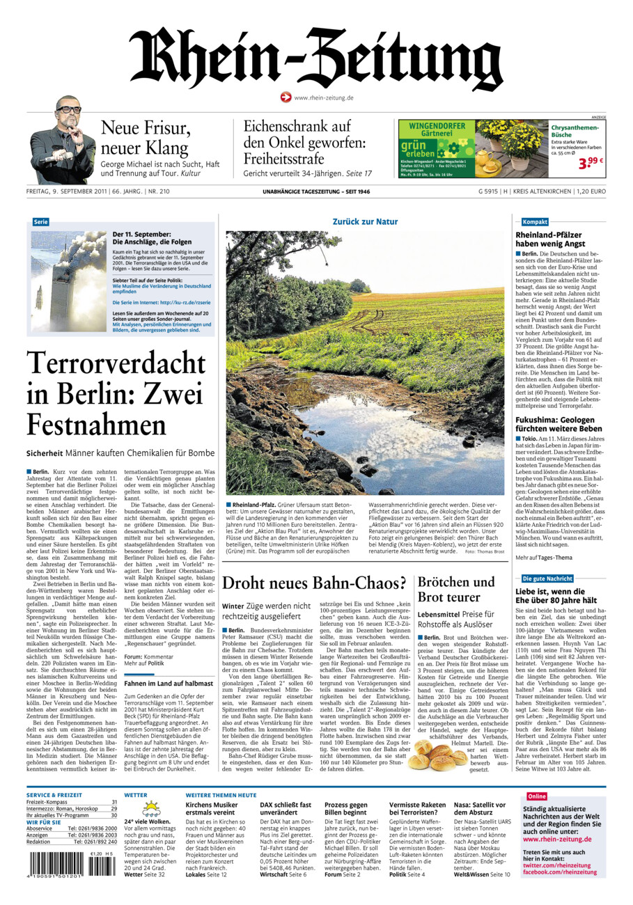 Rhein-Zeitung Kreis Altenkirchen vom Freitag, 09.09.2011