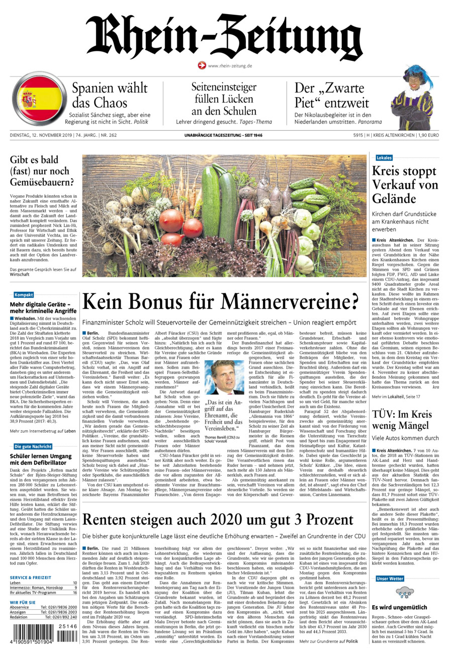 Rhein-Zeitung Kreis Altenkirchen vom Dienstag, 12.11.2019